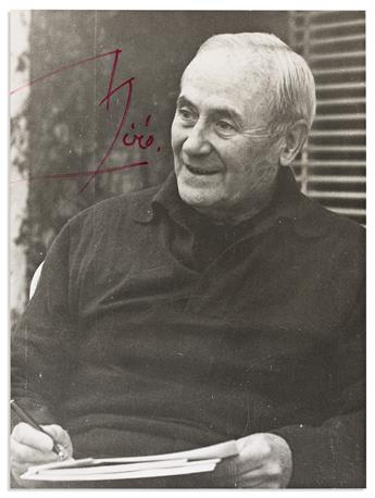 MIRÓ, JOAN. Two items, each Signed Miró: Autograph Letter * Photograph.